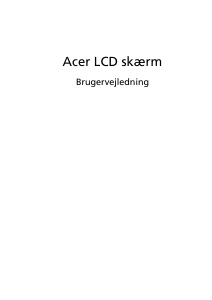 Brugsanvisning Acer ED270RP LCD-skærm