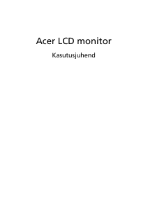 Kasutusjuhend Acer ED320QRP LCD-kuvar