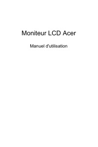 Mode d’emploi Acer EI272URP Moniteur LCD