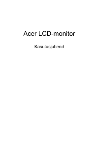 Kasutusjuhend Acer EI292CURP LCD-kuvar