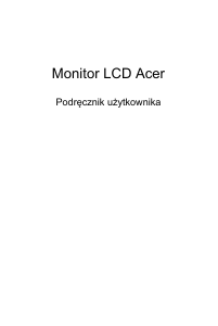 Instrukcja Acer EI292CURP Monitor LCD