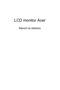 Návod Acer EI292CURP LCD monitor