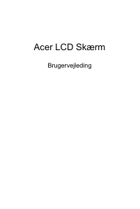 Brugsanvisning Acer EI292CURP LCD-skærm