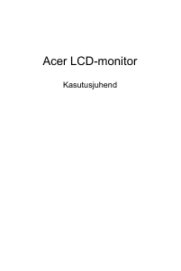 Kasutusjuhend Acer EI322QURP LCD-kuvar