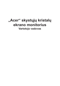 Vadovas Acer ET400U Skystakristalis monitorius