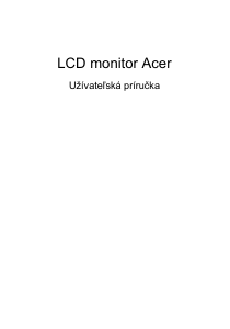 Návod Acer G276HLK LCD monitor