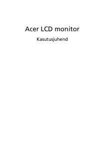 Kasutusjuhend Acer GF276A LCD-kuvar