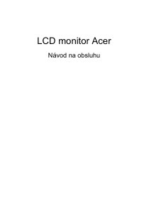 Návod Acer GF276A LCD monitor