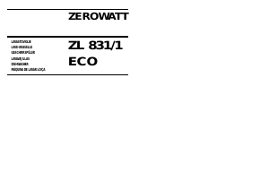 Manual Zerowatt ZL 831/1 Eco Máquina de lavar louça