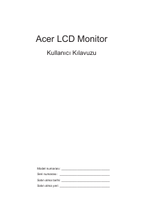 Kullanım kılavuzu Acer HA220QA LCD ekran