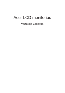 Vadovas Acer SA240YA Skystakristalis monitorius