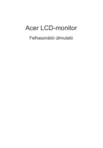 Használati útmutató Acer SB230B LCD-monitor