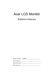 Kullanım kılavuzu Acer V196HQLA LCD ekran