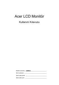 Kullanım kılavuzu Acer V226HQLB LCD ekran