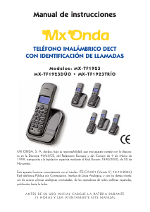 Manual de uso MX Onda MX-TF1923 Teléfono inalámbrico