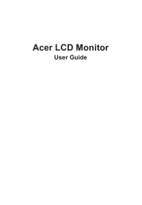 Manual Acer VG242YP LCD Monitor