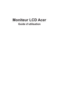 Mode d’emploi Acer VG242YP Moniteur LCD