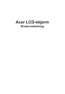 Bruksanvisning Acer VG270P LCD-skjerm