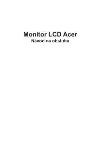Návod Acer VG272X LCD monitor