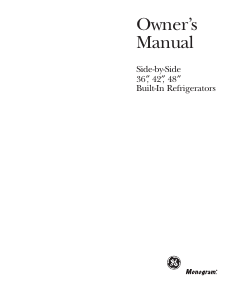 Manual Monogram ZISP480DHASS Fridge-Freezer