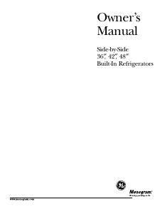 Manual Monogram ZIS36NWA Fridge-Freezer