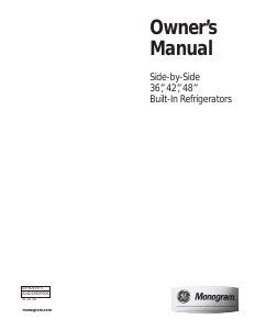 Manual Monogram ZISS360NMD Fridge-Freezer