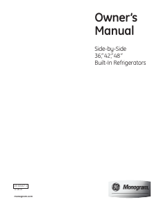 Manual Monogram ZIS360NRE Fridge-Freezer