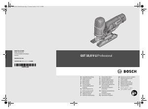 Kullanım kılavuzu Bosch GST 10.8 V-LI Professional Dekupaj testere