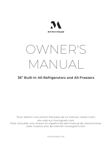 Manual Monogram ZIRS360NHBRH Fridge-Freezer