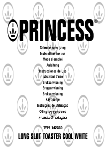 كتيب محمصة كهربائية 142330 Long Slot Cool White Princess