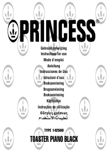 كتيب محمصة كهربائية 142500 Piano Black Princess