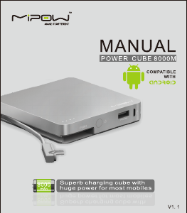 Manual MiPow Power Cube 8000M Portable Charger