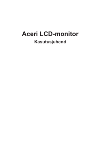 Kasutusjuhend Acer KA272U LCD-kuvar