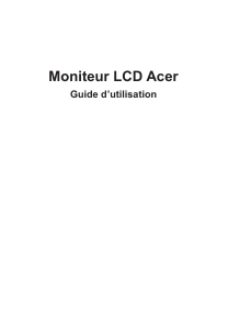 Mode d’emploi Acer KA272U Moniteur LCD