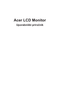 Priročnik Acer KA272U LCD-zaslon