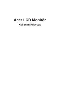 Kullanım kılavuzu Acer KA272U LCD ekran