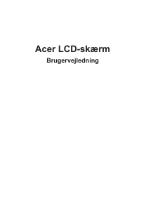 Brugsanvisning Acer KA272U LCD-skærm