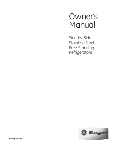 Manual Monogram ZFSB23DRHSS Fridge-Freezer
