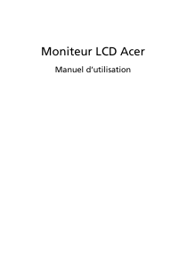 Mode d’emploi Acer KB242HYL Moniteur LCD