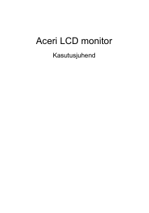 Kasutusjuhend Acer KB272HLH LCD-kuvar