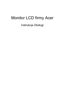 Instrukcja Acer KB272HLH Monitor LCD