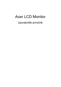 Priročnik Acer KB272HLH LCD-zaslon