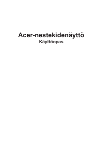 Käyttöohje Acer KG241P Nestekidenäyttö