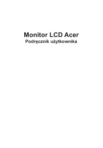 Instrukcja Acer KG241QP Monitor LCD