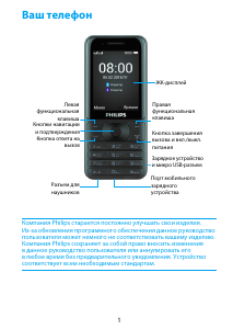 Руководство Philips CTE181BK Мобильный телефон