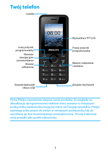 Instrukcja Philips CTE103BK Telefon komórkowy