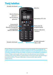 Instrukcja Philips CTE560BK Telefon komórkowy