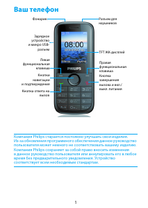 Руководство Philips CTE1200BK Мобильный телефон