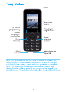 Instrukcja Philips CTE106BK Telefon komórkowy