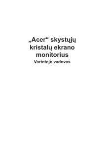 Vadovas Acer PE270K Skystakristalis monitorius